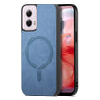 For Motorola Moto G Power 2024 5G Retro Magsafe Magnetic PU Back Cover Phone Case(Blue) - Motorola Cases by PMC Jewellery | Online Shopping South Africa | PMC Jewellery | Buy Now Pay Later Mobicred