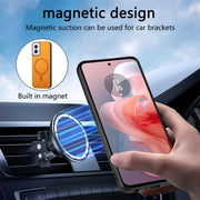 For Motorola Moto G Play 2024 4G Retro Magsafe Magnetic PU Back Cover Phone Case(Black)