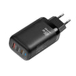 TE-65W GaN PD65W Dual USB-C+USB-A Laptop / Tablet Adapter，EU Plug(Black) - USB Charger by PMC TechLife | Online Shopping South Africa | PMC TechLife | Buy Now Pay Later Mobicred