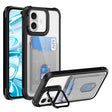 For iPhone 16 Card Bag Holder Acrylic Hybrid TPU Phone Case(Black) - iPhone 16 Cases by PMC TechLife | Online Shopping South Africa | PMC TechLife | Buy Now Pay Later Mobicred