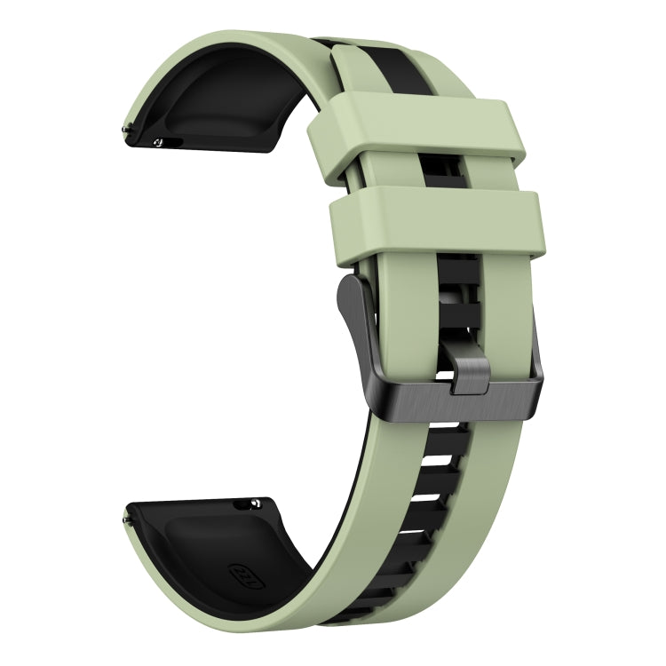 For Amazfit Active 20mm Two-Color Sports Silicone Watch Band(Light Green+Black)