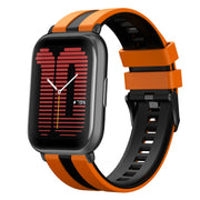 For Amazfit Active 20mm Two-Color Sports Silicone Watch Band(Orange+Black)