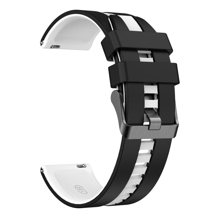 For Amazfit Active 20mm Two-Color Sports Silicone Watch Band(Black+White)