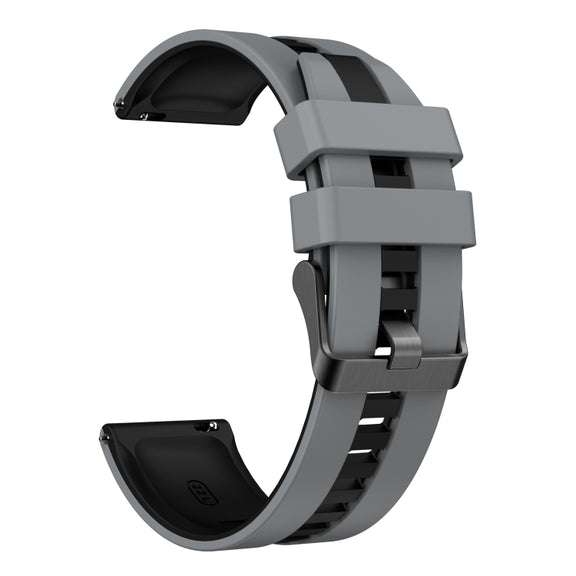 For Amazfit Active 20mm Two-Color Sports Silicone Watch Band(Grey+Black)