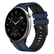 For Amazfit GTR Mini 20mm Two-Color Sports Silicone Watch Band(Blue+Black)