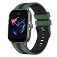 For Amazfit GTS 3 20mm Two-Color Sports Silicone Watch Band(Olive Green+Black) - free shipping - PMC TechLife - Order now!