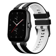For Amazfit GTS 2E 20mm Two-Color Sports Silicone Watch Band(Black+White)