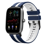 For Amazfit GTS 2 Mini 20mm Two-Color Sports Silicone Watch Band(Blue+White)