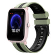 For Amazfit Pop Pro 20mm Two-Color Sports Silicone Watch Band(Light Green+Black) - free shipping - PMC TechLife - Order now!