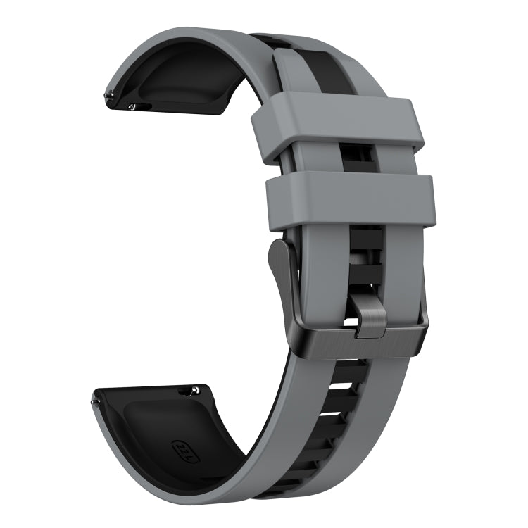 For Amazfit Pop Pro 20mm Two-Color Sports Silicone Watch Band(Grey+Black)