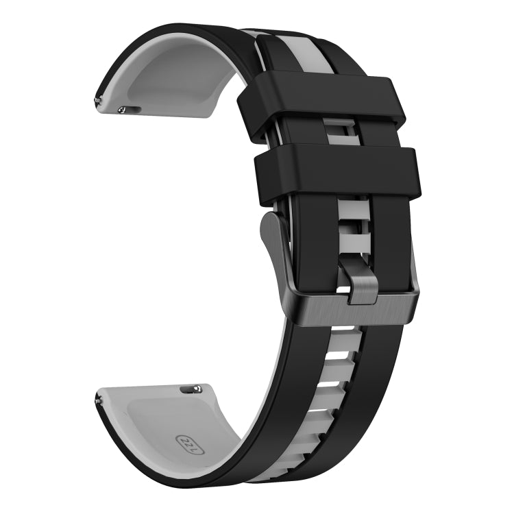 For Amazfit Pop 20mm Two-Color Sports Silicone Watch Band(Black+Grey)