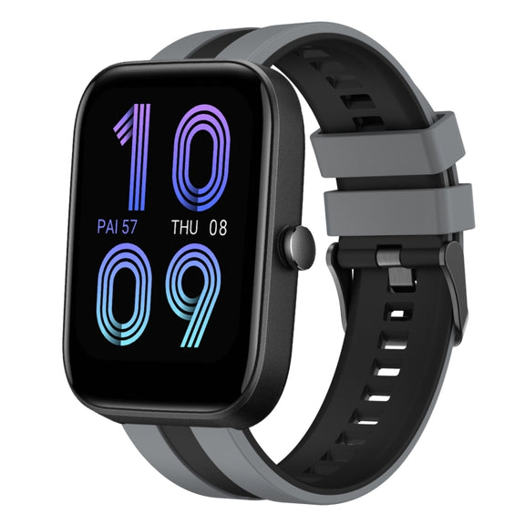 For Amazfit Bip3 20mm Two-Color Sports Silicone Watch Band(Grey+Black)