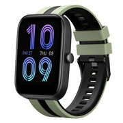 For Amazfit Bip3 Pro 20mm Two-Color Sports Silicone Watch Band(Light Green+Black)