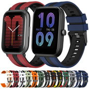 For Amazfit Active 20mm Two-Color Sports Silicone Watch Band(Black+White)