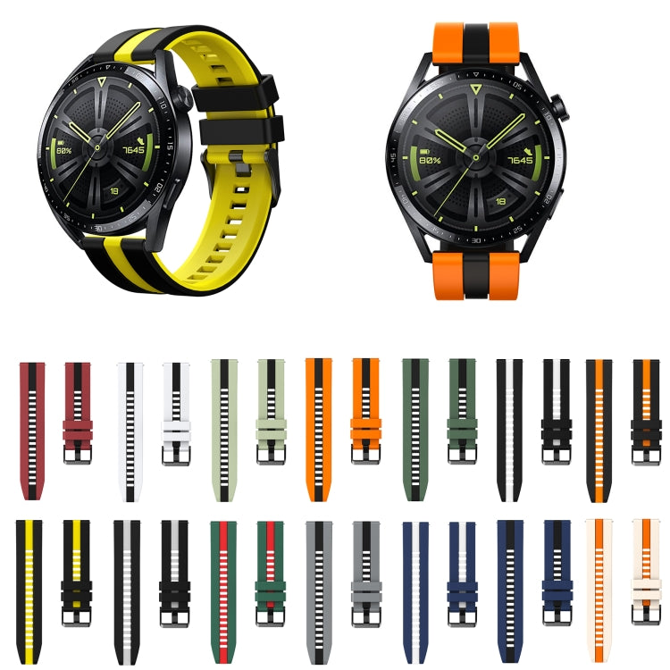 For Amazfit Pop Pro 20mm Two-Color Sports Silicone Watch Band(Black+White)