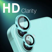 For iPhone 16 / 16 Plus NORTHJO 2 Sets 4pcs Camera Lens Protector Cover Metal Ring Film(Cyan)