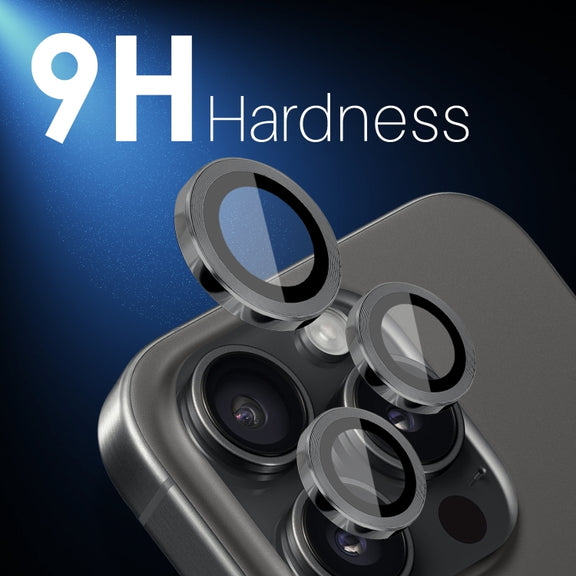 For iPhone 16 Pro / Pro Max NORTHJO 2 Sets 6pcs Camera Lens Protector Cover Metal Ring Film(Black)