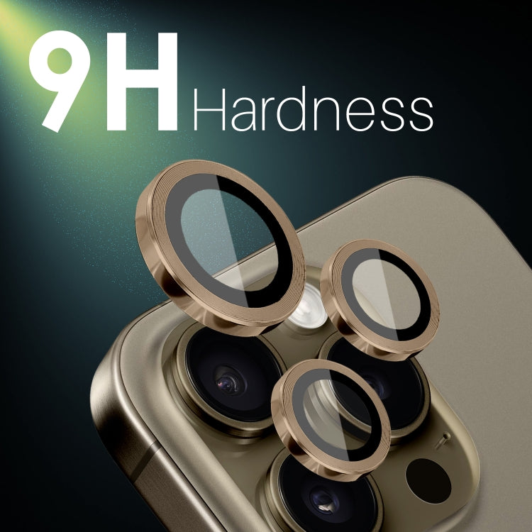 For iPhone 16 Pro / Pro Max NORTHJO 2 Sets 6pcs Camera Lens Protector Cover Metal Ring Film(Brown)