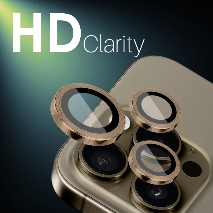 For iPhone 16 Pro / Pro Max NORTHJO 2 Sets 6pcs Camera Lens Protector Cover Metal Ring Film(Brown)