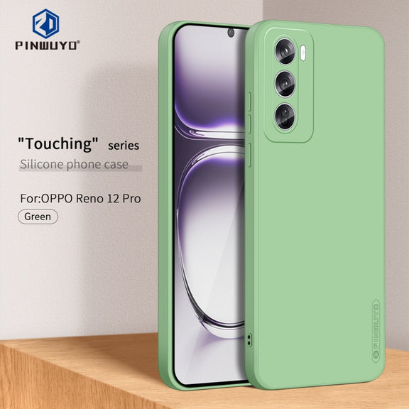 For OPPO Reno12 Pro Global PINWUYO Sense Series Liquid Silicone TPU Phone Case(Green)