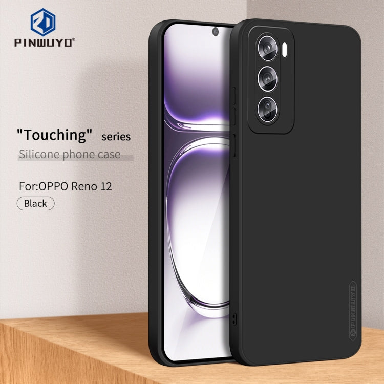 For OPPO Reno12 Global PINWUYO Sense Series Liquid Silicone TPU Phone Case(Black)