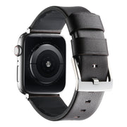 For Apple Watch SE 40mm Genuine Leather Hybrid Silicone Watch Band(Coffee Sliver Buckle)