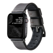 For Apple Watch Series 5 40mm Genuine Leather Hybrid Silicone Watch Band(Coffee Black Buckle)
