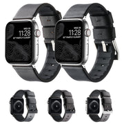 For Apple Watch SE 40mm Genuine Leather Hybrid Silicone Watch Band(Coffee Black Buckle)