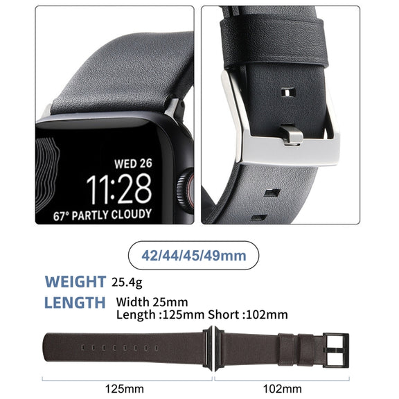 For Apple Watch SE 44mm Genuine Leather Hybrid Silicone Watch Band(Coffee Black Buckle)