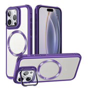 For iPhone 16 Pro Magsafe CD-grain Acrylic Hybrid TPU Phone Case(Purple)