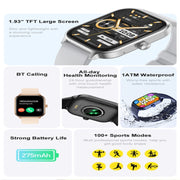 P85 1.93 inch Color Screen Smart Watch, Support Bluetooth Call / Wellness Tracking(Blue)
