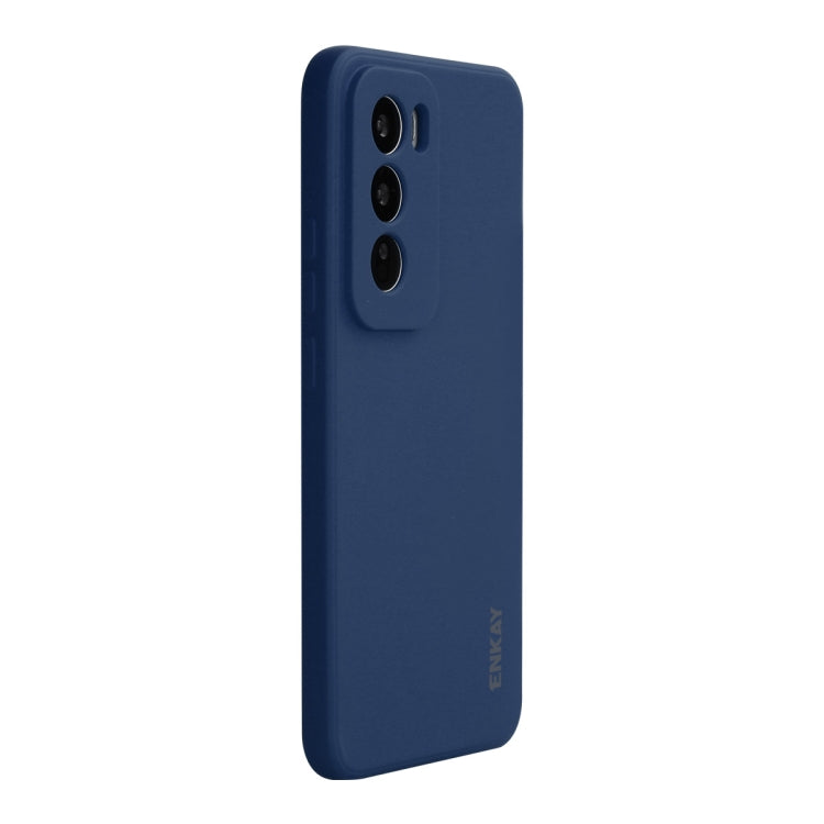 For OPPO Reno12 ENKAY Liquid Silicone Soft Shockproof Phone Case(Dark Blue)