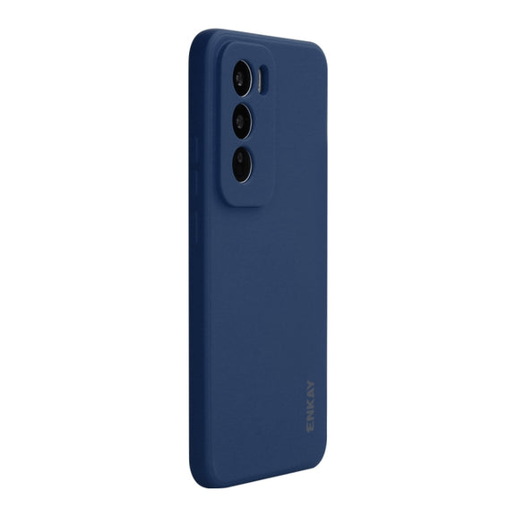 For OPPO Reno12 ENKAY Liquid Silicone Soft Shockproof Phone Case(Dark Blue)
