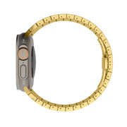 For Apple Watch Series 5 44mm One-bead Paint Alloy Butterfly Buckle Watch Band(Gold)
