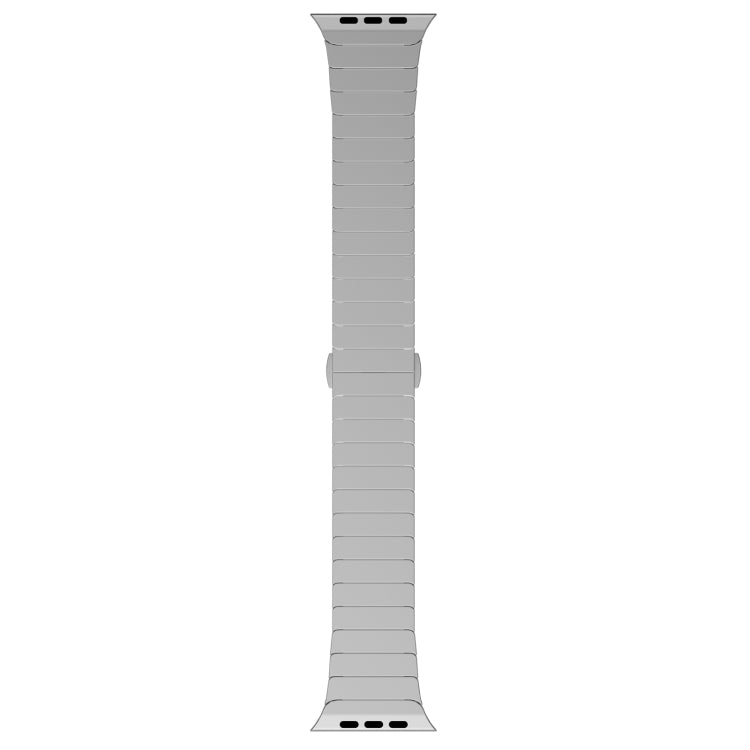 For Apple Watch Series 4 44mm One-bead Paint Alloy Butterfly Buckle Watch Band(Silver)