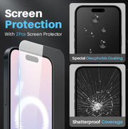 For iPhone 16 Plus NORTHJO 5 in 1 Clear Phone Case with 2pcs Screen Film + 2pcs Camera Lens Film