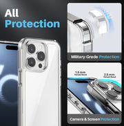 For iPhone 16 Pro NORTHJO 5 in 1 Clear Phone Case with 2pcs Screen Film + 2pcs Camera Lens Film