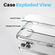 For iPhone 16 Pro NORTHJO 5 in 1 Clear Phone Case with 2pcs Screen Film + 2pcs Camera Lens Film