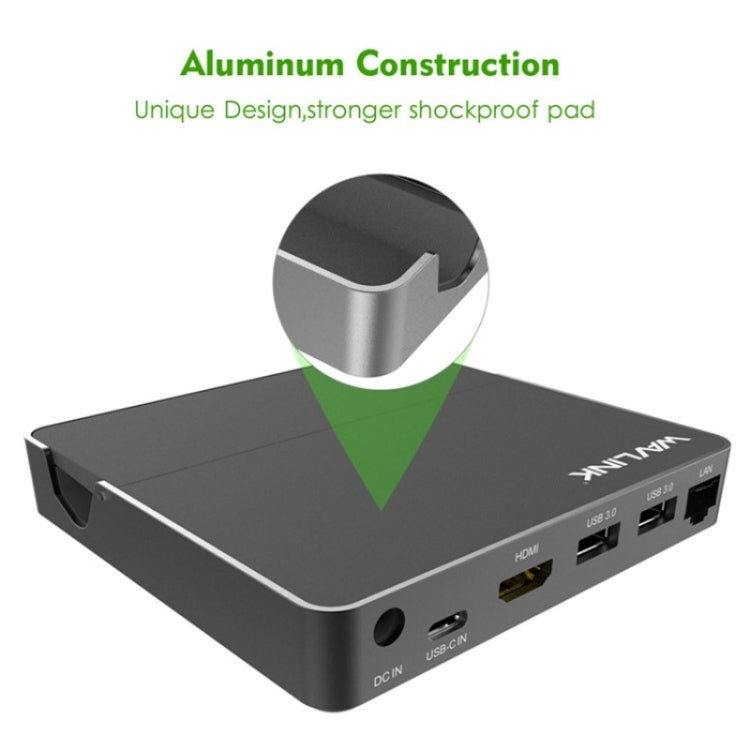 WAVLINK UHP3D01G Gigabit Ethernet USB 3.0 Multi-Function HUB 4K HD Docking Station(EU Plug)