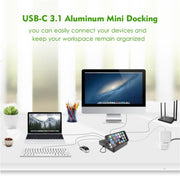 WAVLINK UHP3D01G Gigabit Ethernet USB 3.0 Multi-Function HUB 4K HD Docking Station(EU Plug)