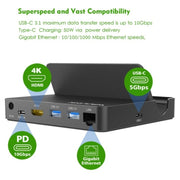 WAVLINK UHP3D01G Gigabit Ethernet USB 3.0 Multi-Function HUB 4K HD Docking Station(EU Plug)