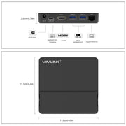 WAVLINK UHP3D01G Gigabit Ethernet USB 3.0 Multi-Function HUB 4K HD Docking Station(EU Plug)
