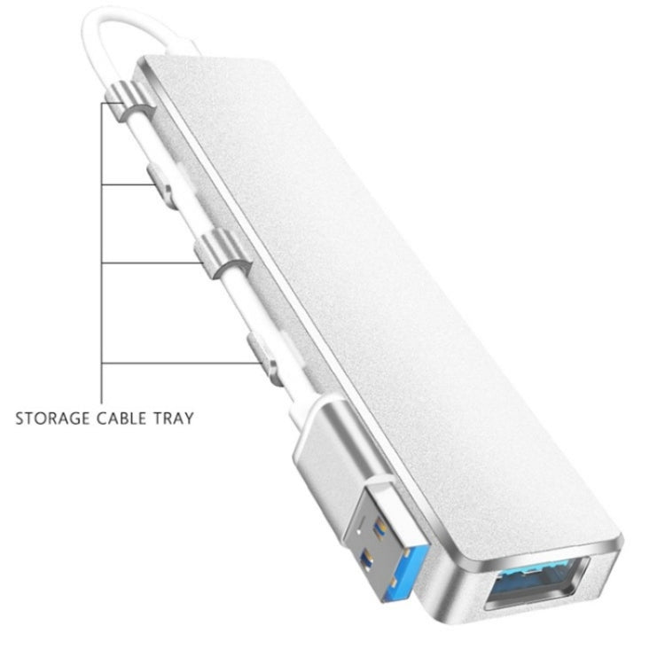 ADS-301A USB 3.0 to Type-C + USB 3.0 / 2.0 4-Ports Hub Laptop Expander(Silver)