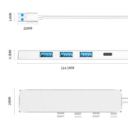 ADS-301A USB 3.0 to Type-C + USB 3.0 / 2.0 4-Ports Hub Laptop Expander(Silver)