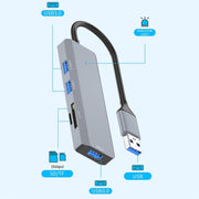 ADS-310A USB Adapter to 3 x USB 3.0 + 2 x Card Reader Slots Multi-Port Hub