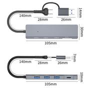 ADS-309D USB / Type-C to 3  x USB 3.0 + Type-C Data Port Expansion Hub Adapter