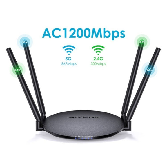 WAVLINK WN530G3 4x 5dBi Foldable Antenna AC1200 Dual Band Wireless Repeater Router, Plug:AU Plug