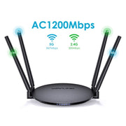 WAVLINK WN530G3 4x 5dBi Foldable Antenna AC1200 Dual Band Wireless Repeater Router, Plug:US Plug
