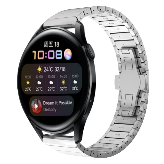 For Huawei Watch3  22mm One Bead Paint Butterfly Buckle Alloy Watch Band(Silver)