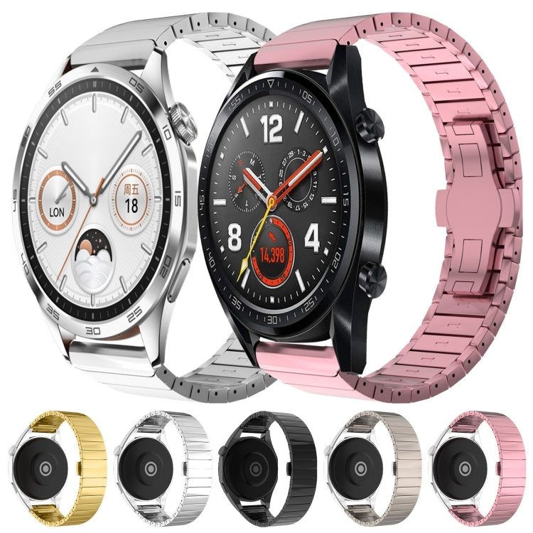 For Huawei Watch3  22mm One Bead Paint Butterfly Buckle Alloy Watch Band(Silver)